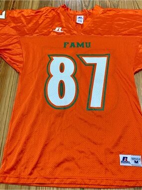 Vintage FAMU Florida A&M Rattlers Football Jersey #87 Russell Athletic Sz Medium